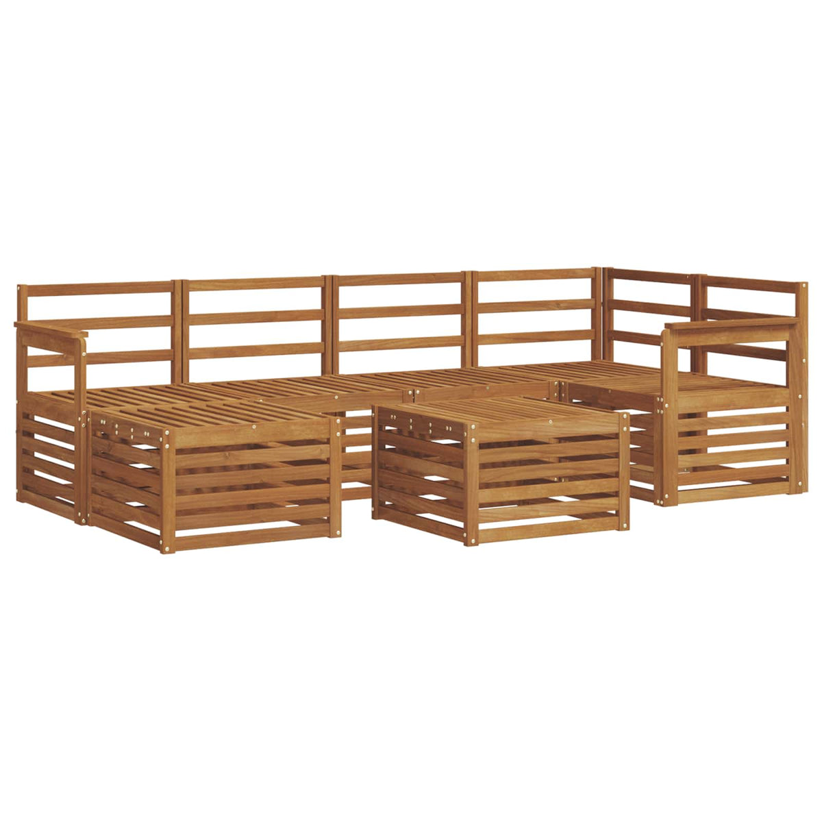 Set vanjskih sofa 7 kom. Prirodna Poliester 59 x 59 x 37 cm