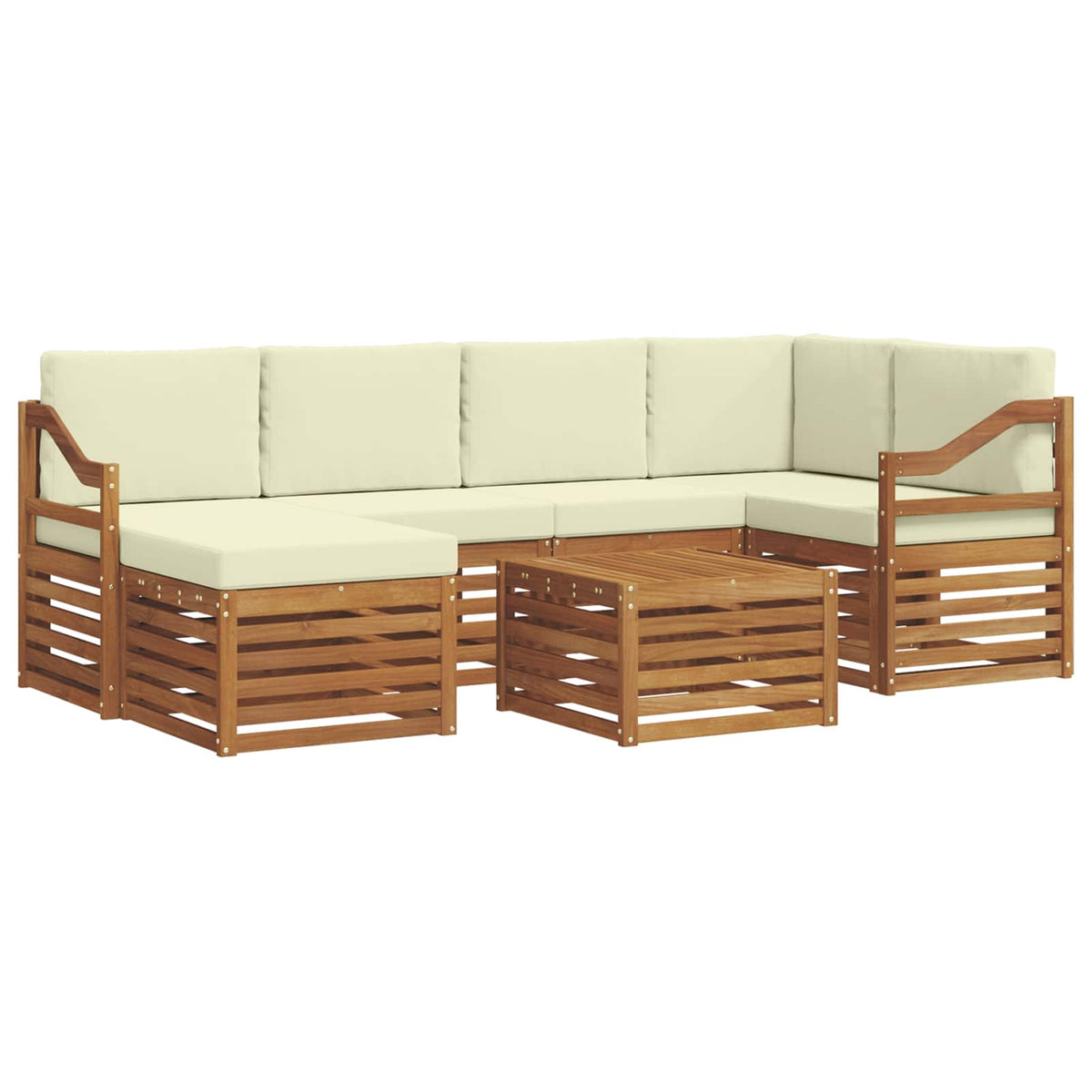 Set vanjskih sofa 7 kom. Prirodna i krem Poliester
