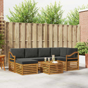 Set vanjskih sofa 7 kom. Prirodna i antracit Poliester