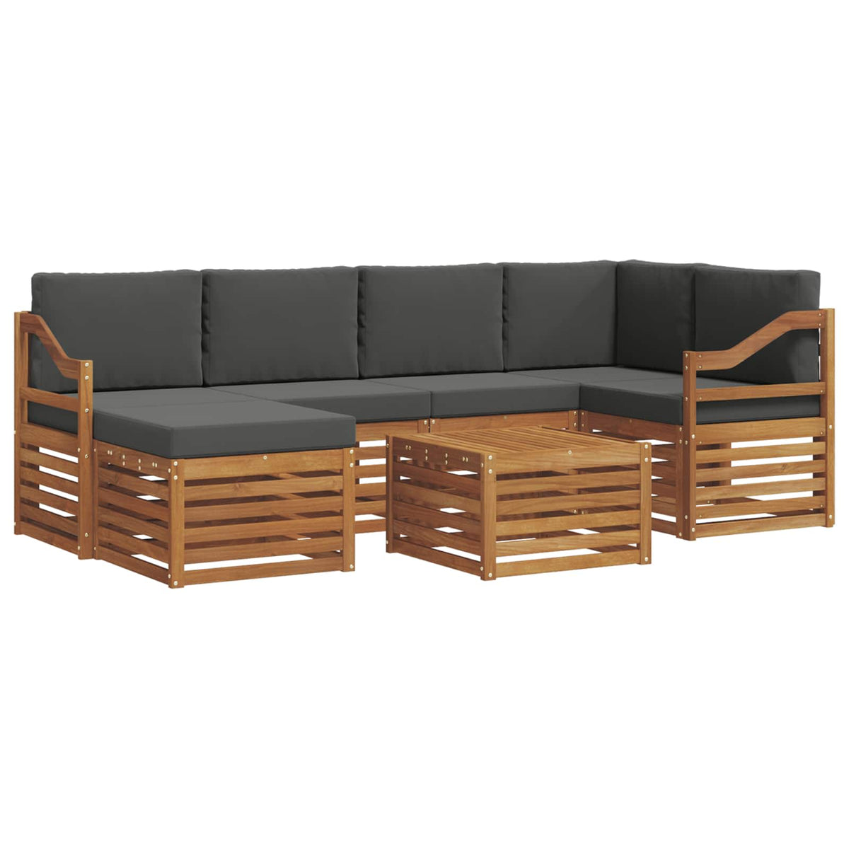 Set vanjskih sofa 7 kom. Prirodna i antracit Poliester