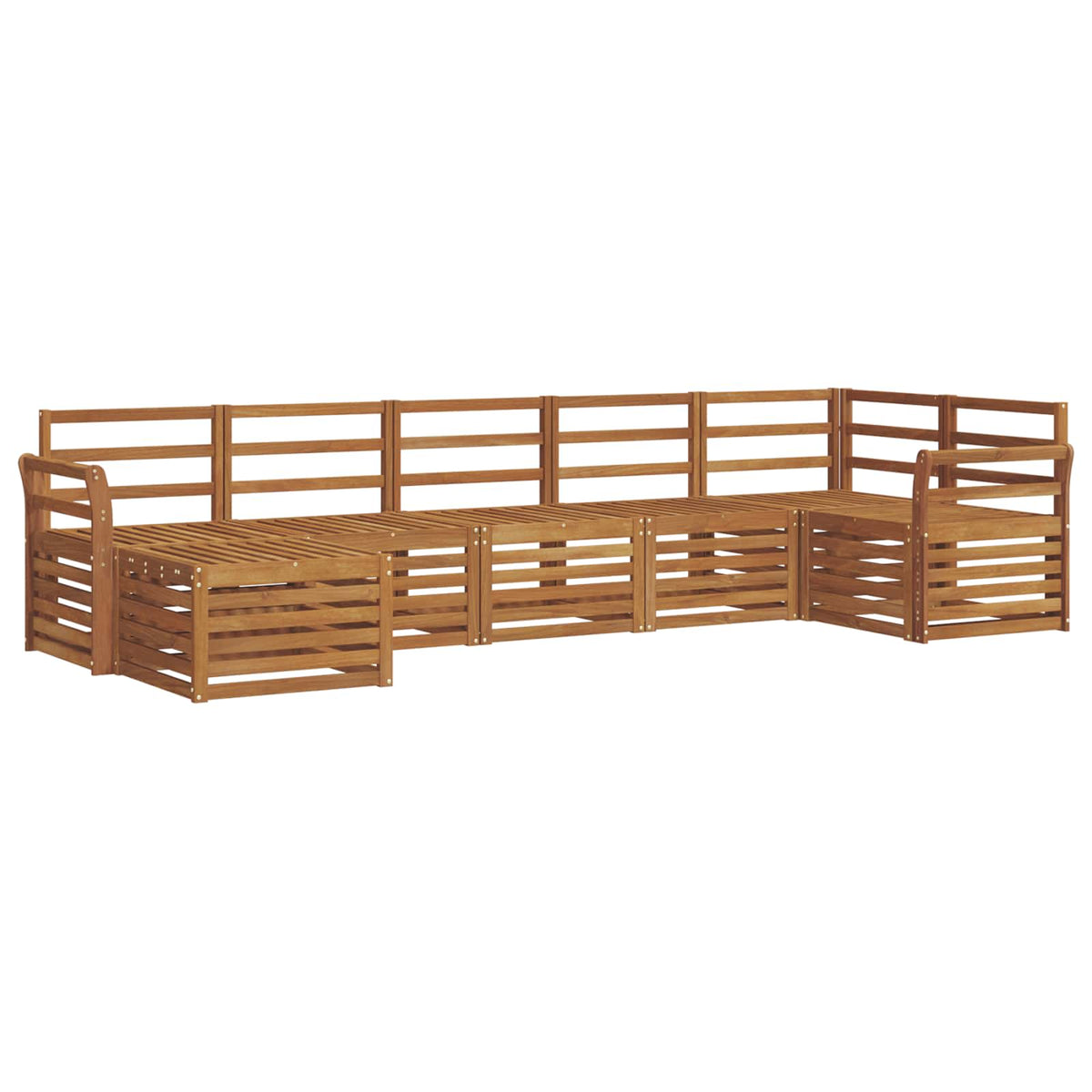 Set vanjskih sofa 7 kom. Prirodna 308 x 130,5 x 73 cm
