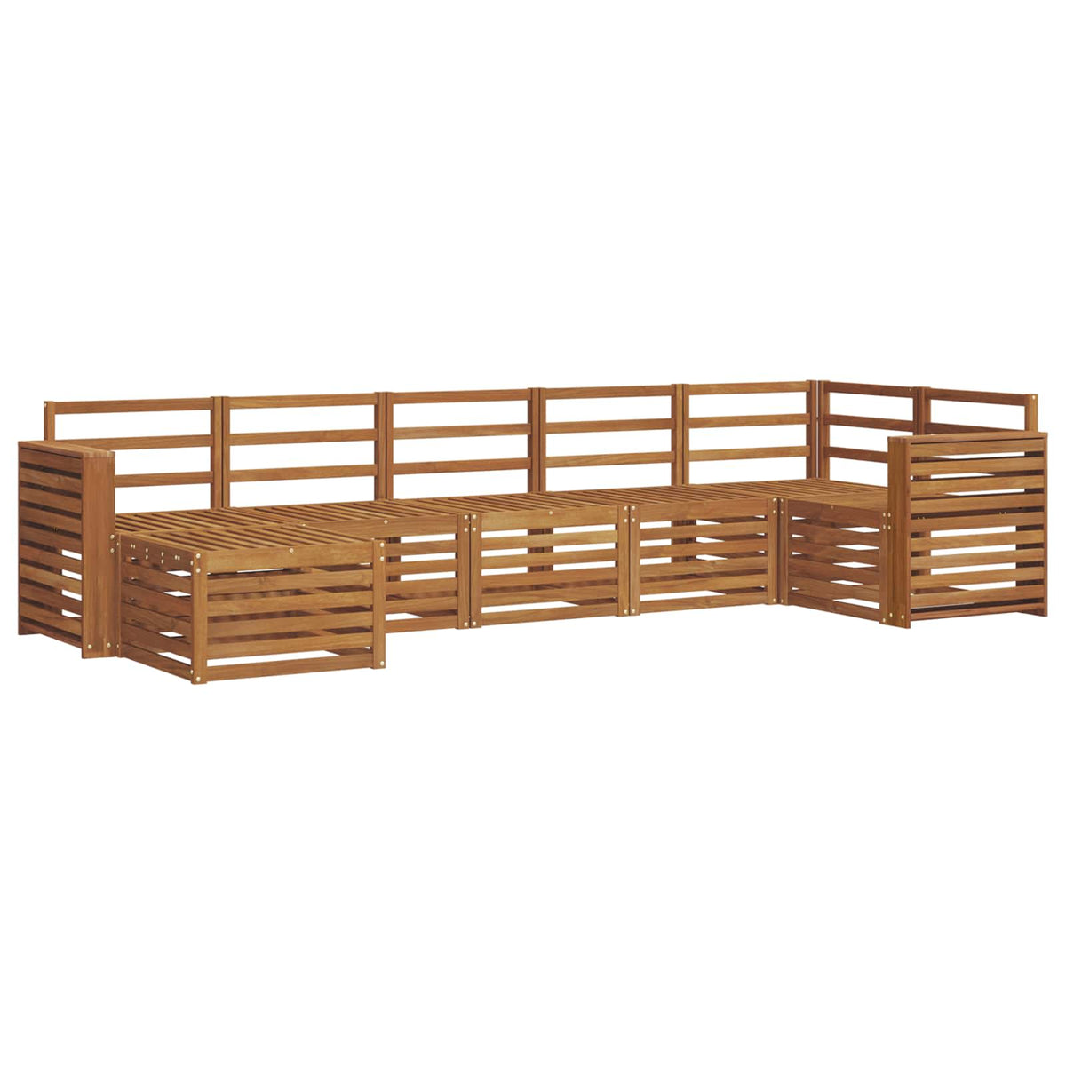 Set vanjskih sofa 7 kom. Prirodna 310 x 132,5 x 73 cm