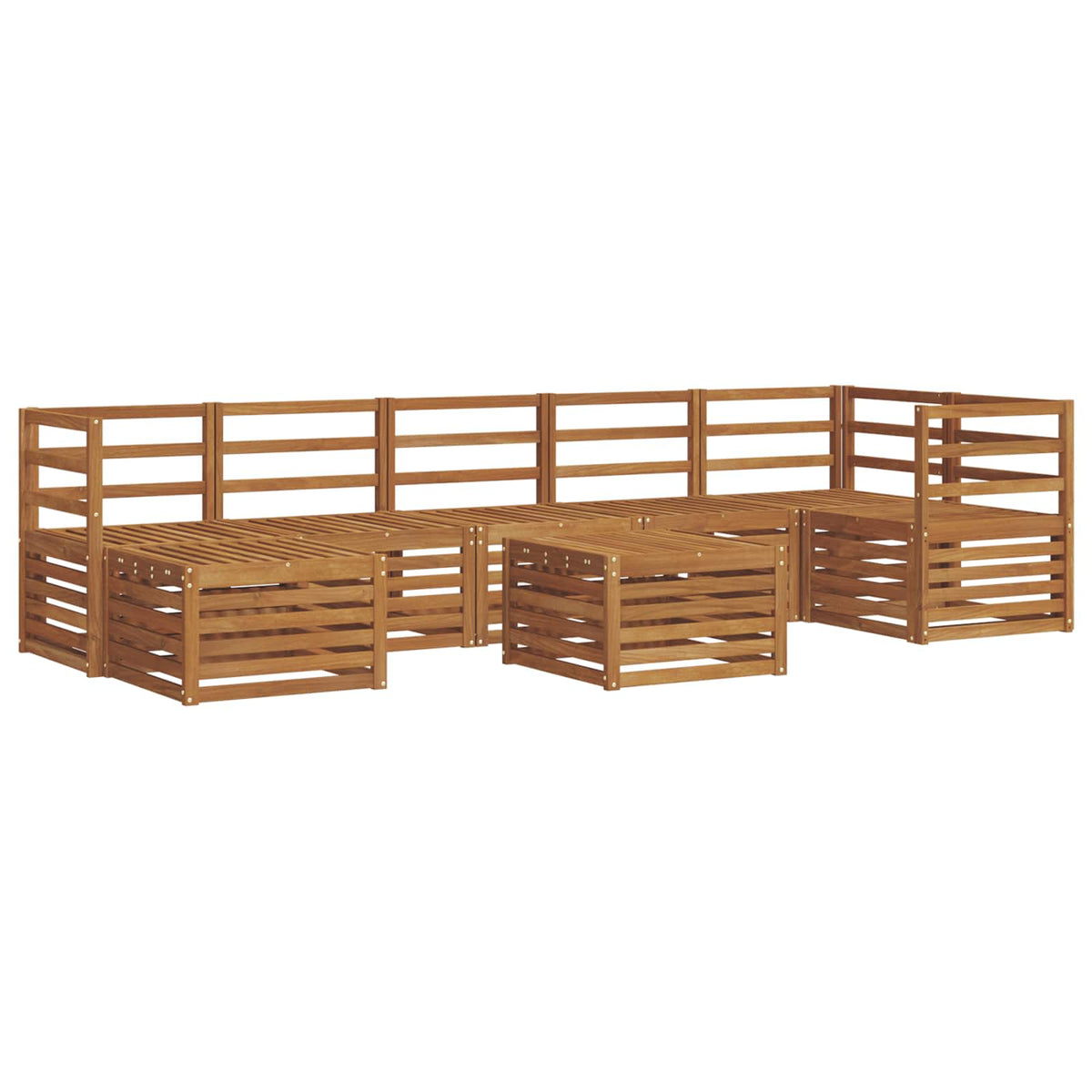 Set vanjskih sofa 8 pcs Prirodna Čvrsto drvo akacije