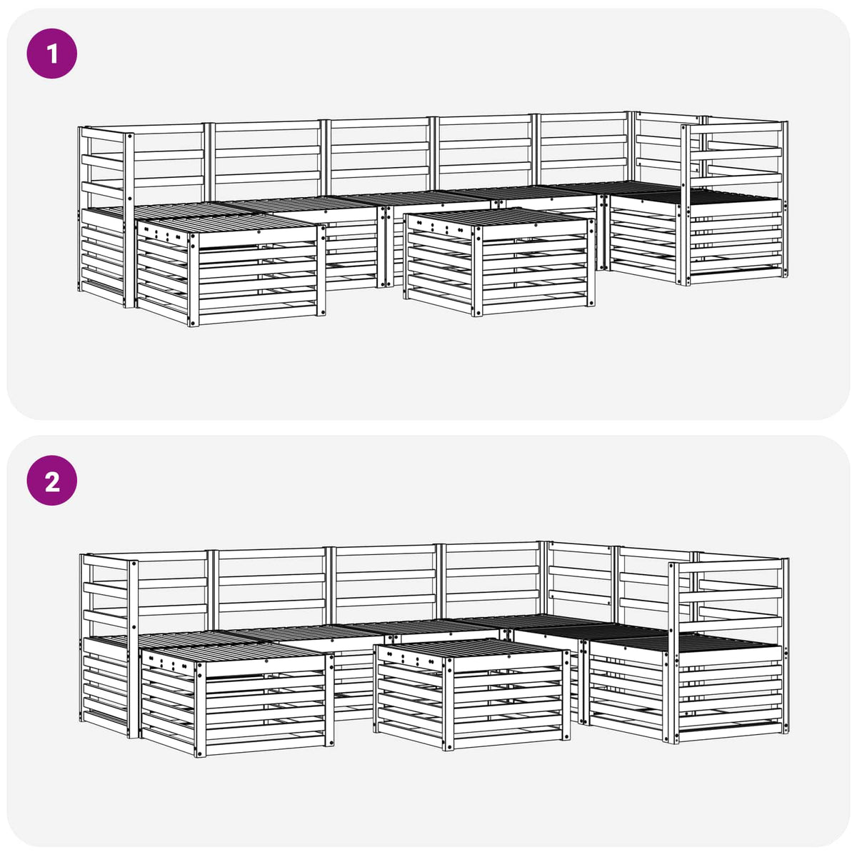 Set vanjskih sofa 8 pcs Prirodna Čvrsto drvo akacije