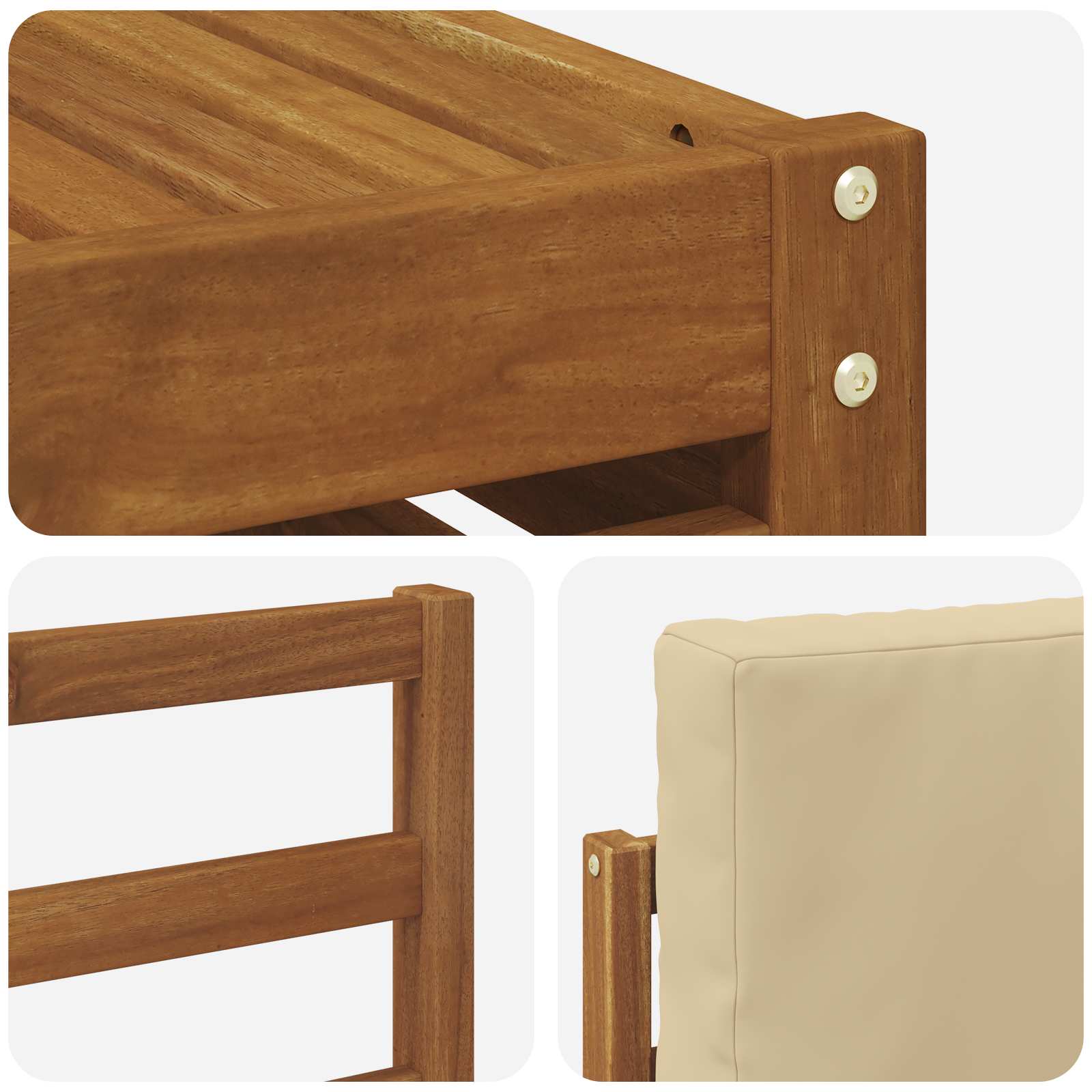 Set vanjskih sofa 8 pcs Prirodna i bež Čvrsto drvo akacije