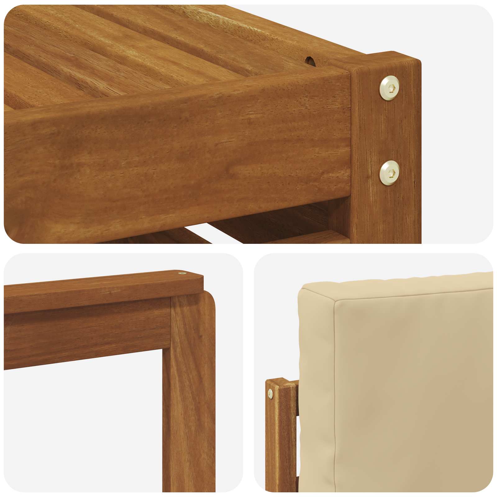 Set vanjskih sofa 8 pcs Prirodna i bež Čvrsto drvo akacije