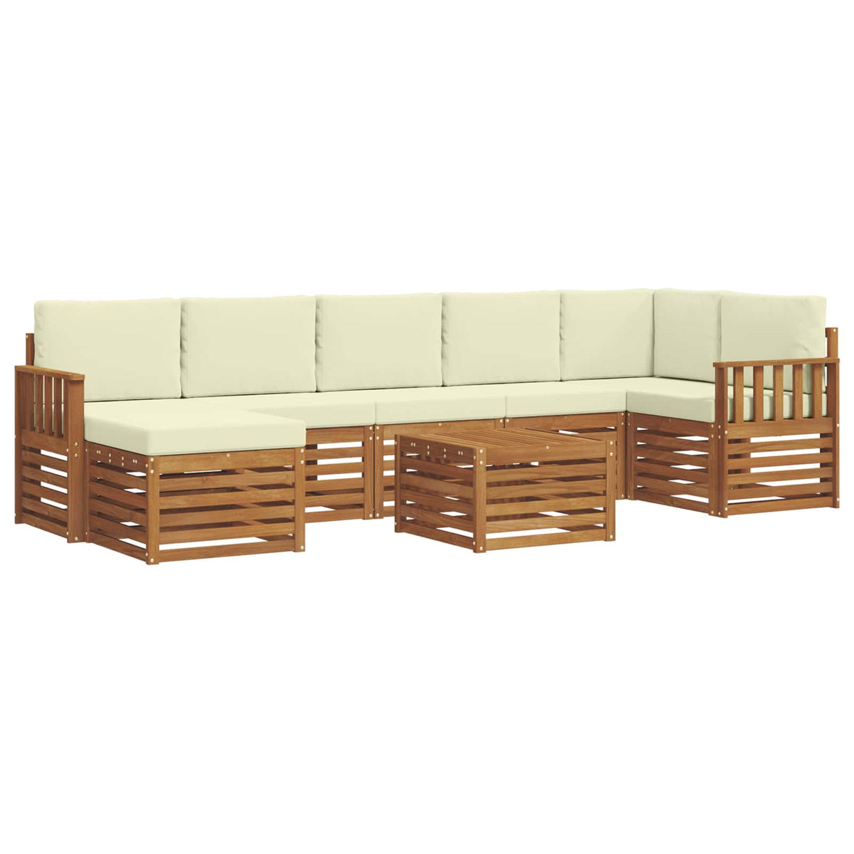 Set vanjskih sofa 8 kom. Prirodna i krem