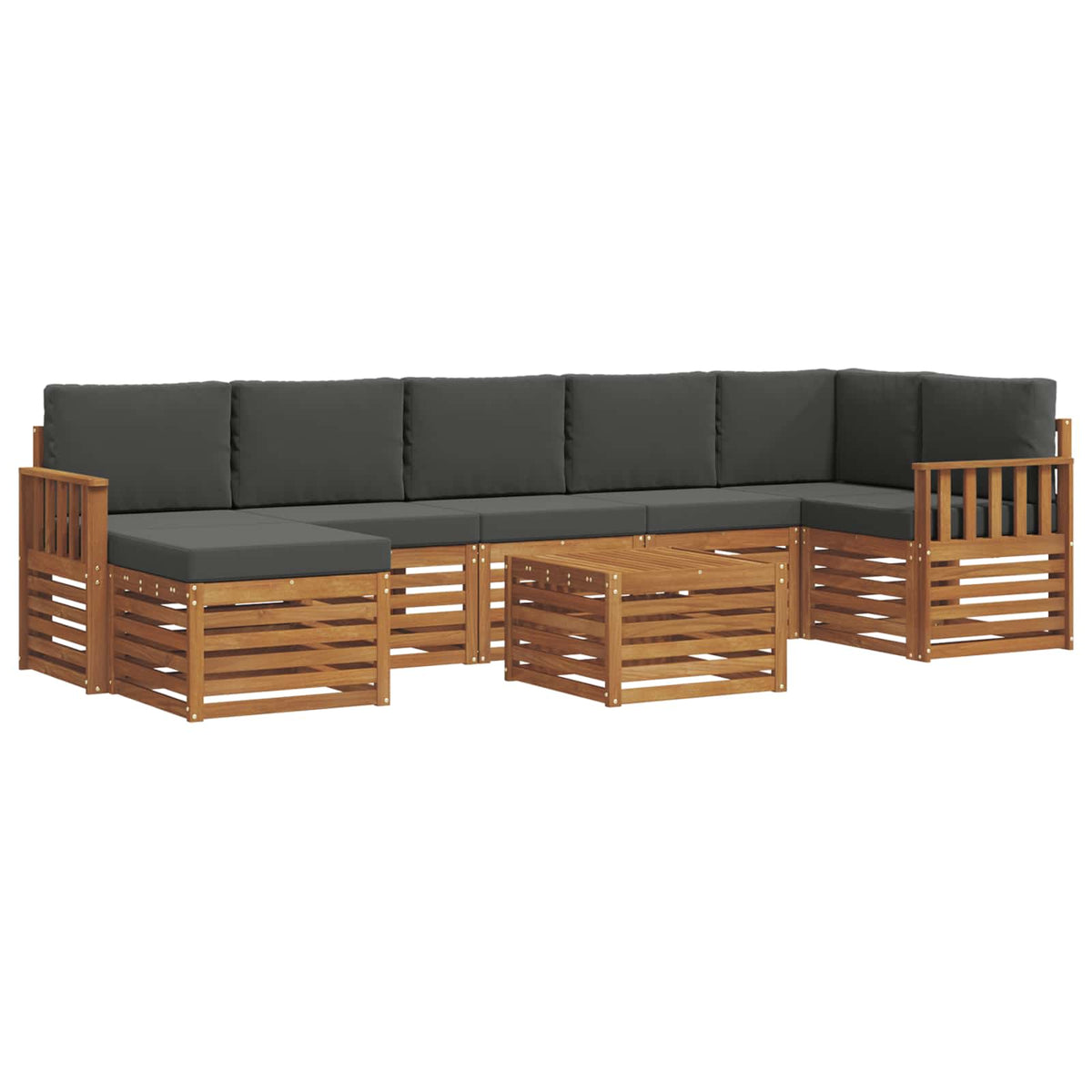 Set vanjskih sofa 8 kom. Prirodna i antracit