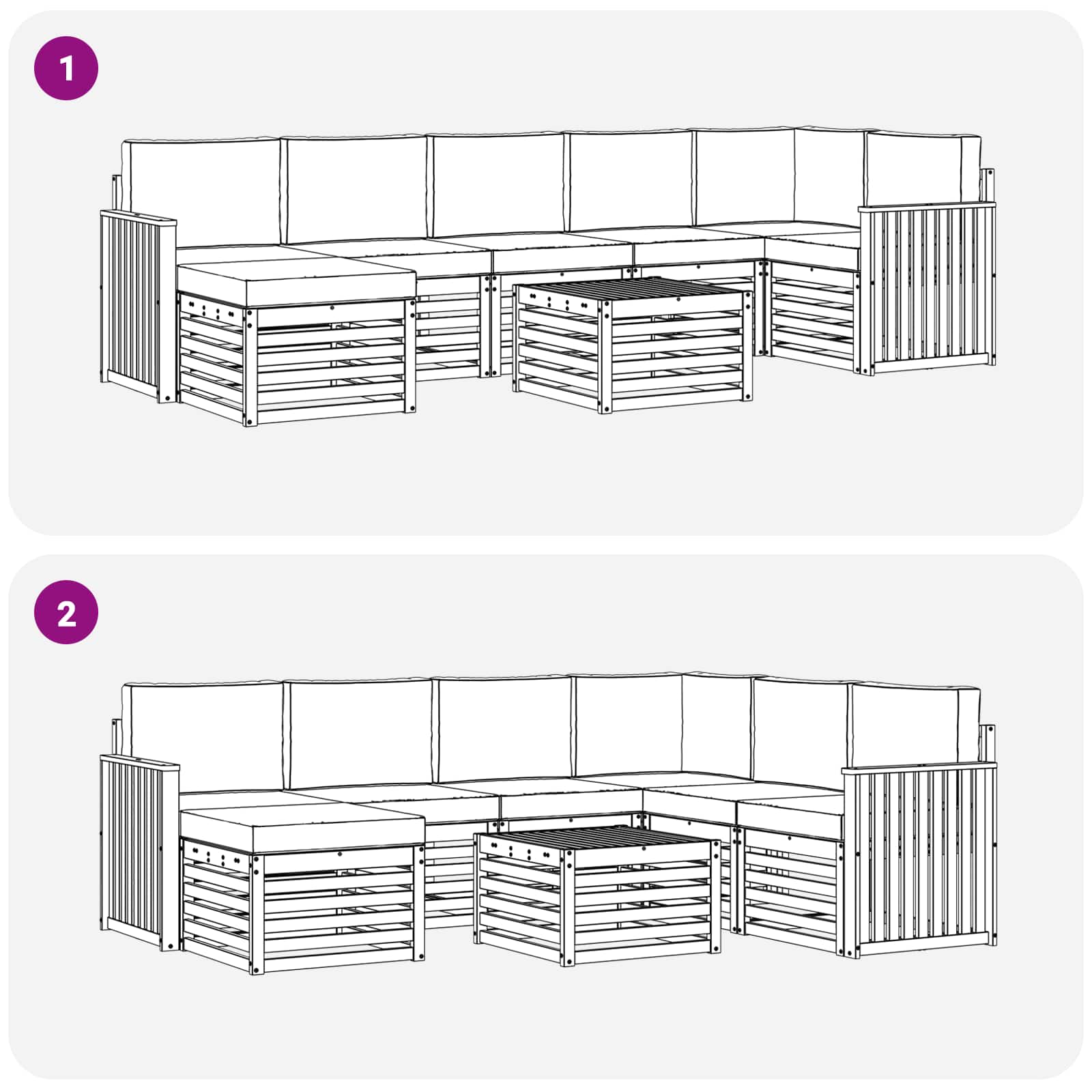 Set vanjskih sofa 8 pcs Prirodna i bež Čvrsto drvo akacije