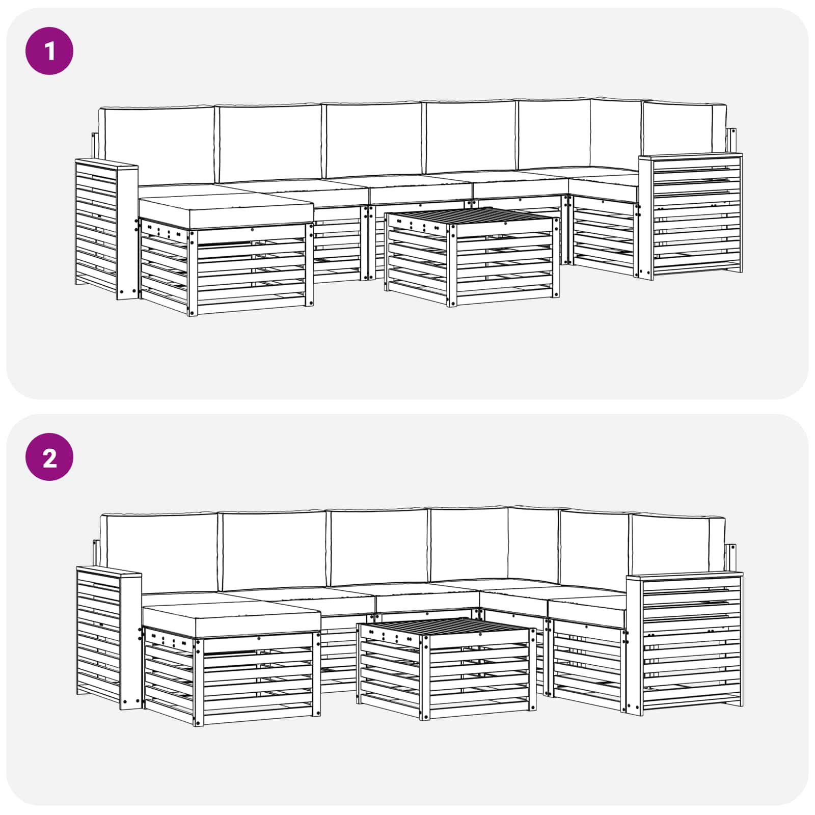 Set vanjskih sofa 8 pcs Prirodna i bež Čvrsto drvo akacije