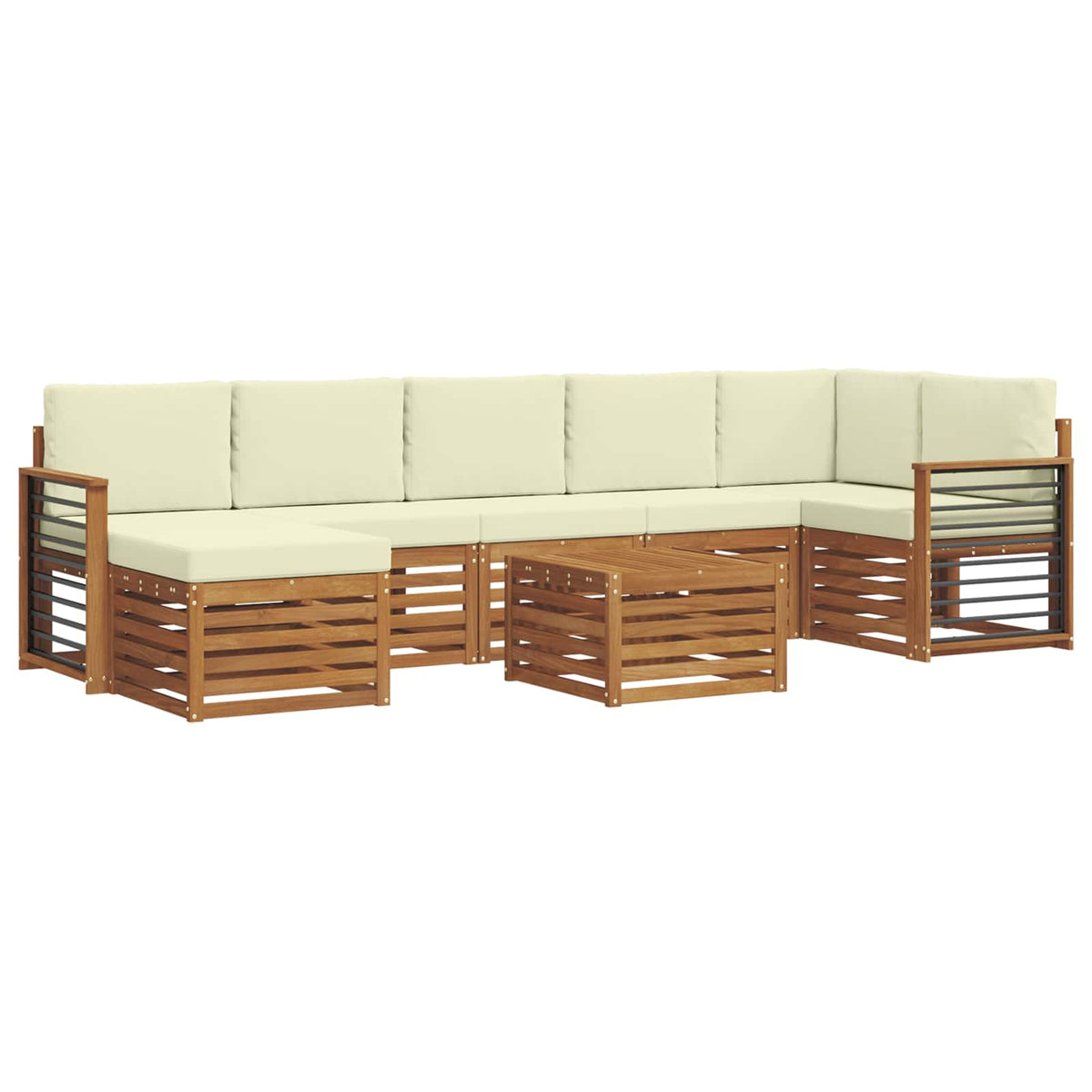 Set vanjskih sofa 8 kom. Prirodna i krem