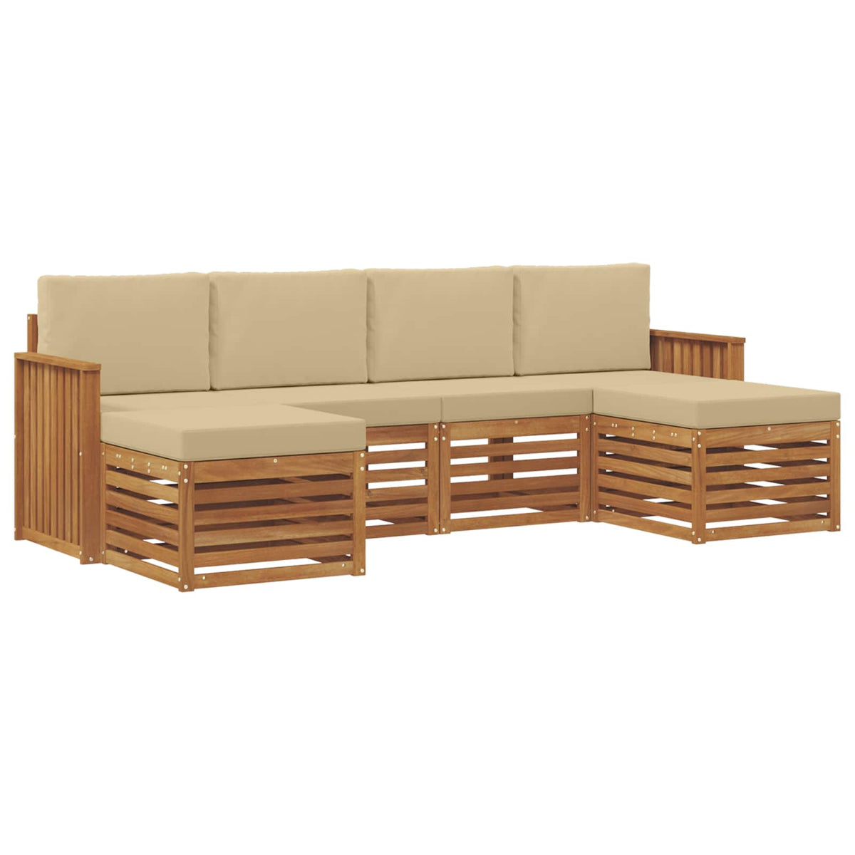 Set vanjskih sofa 6 kom. Prirodna i bež