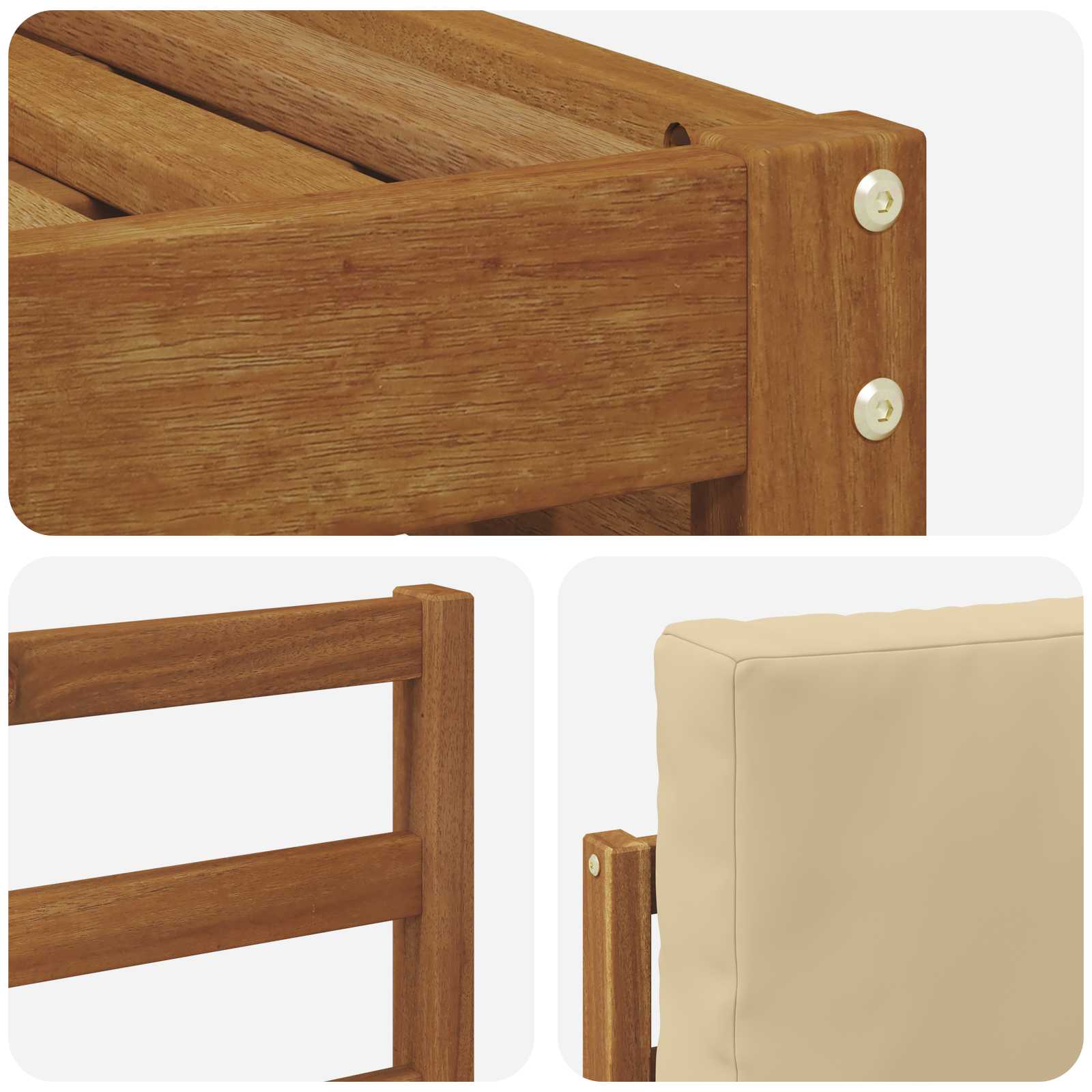 Set vanjskih sofa 8 pcs Prirodna i bež Čvrsto drvo akacije