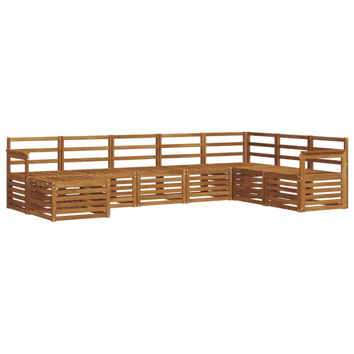 Set vanjskih sofa 8 kom. Prirodna Smeđa 306 x 187,5 x 73 cm