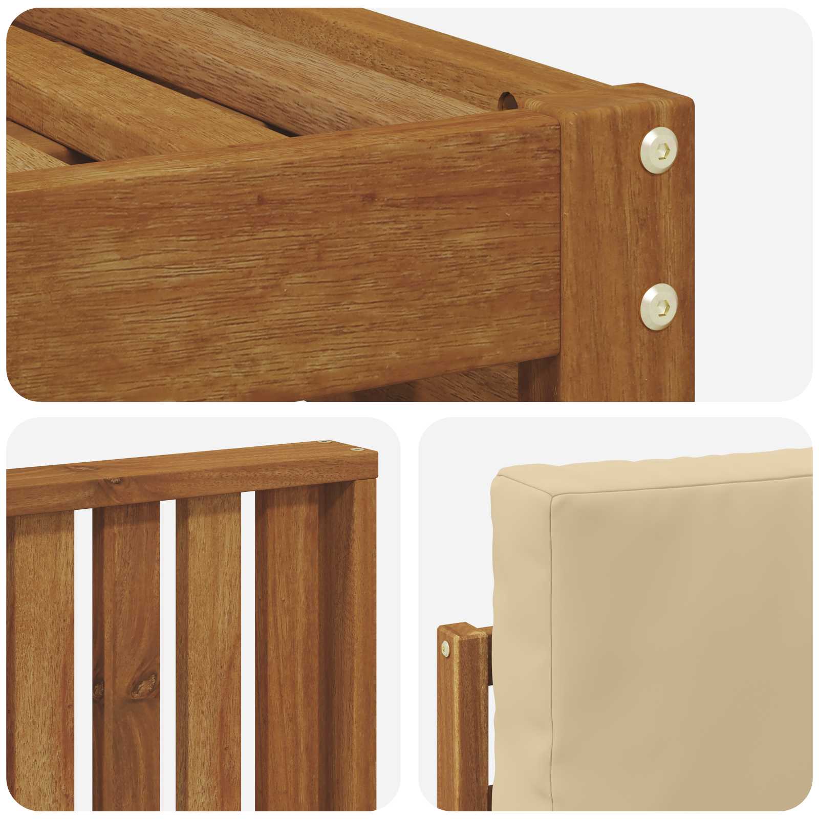 Set vanjskih sofa 8 pcs Prirodna i bež Čvrsto drvo akacije