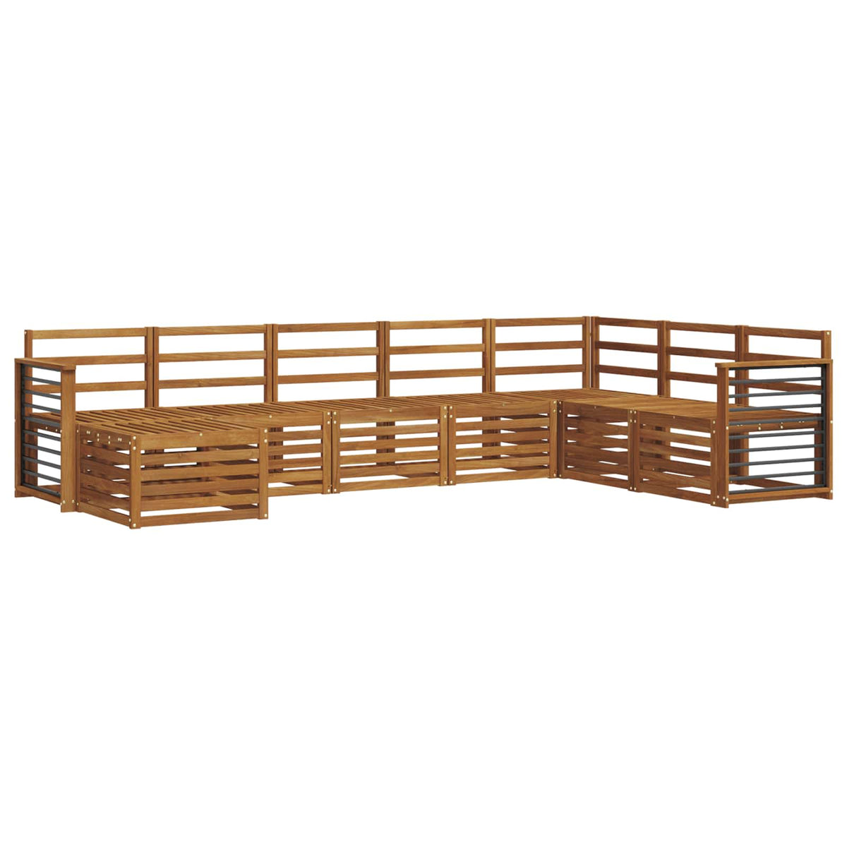 Set vanjskih sofa 8 kom. Prirodna Smeđa 306 x 187,5 x 73 cm