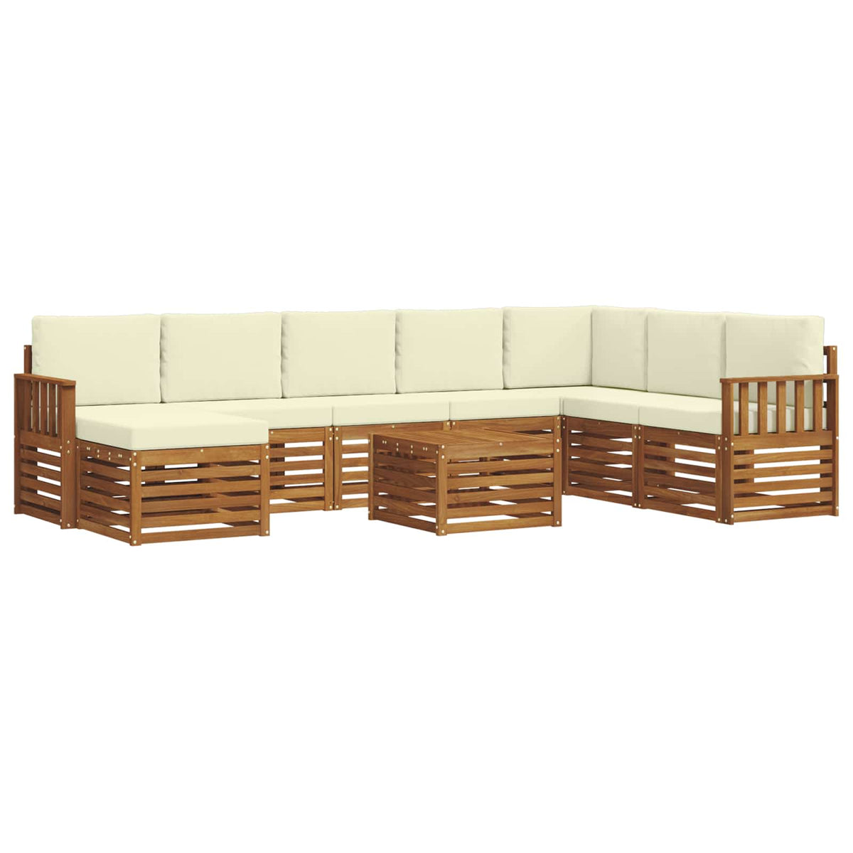 Set vanjskih sofa 9 kom. Prirodna i krem
