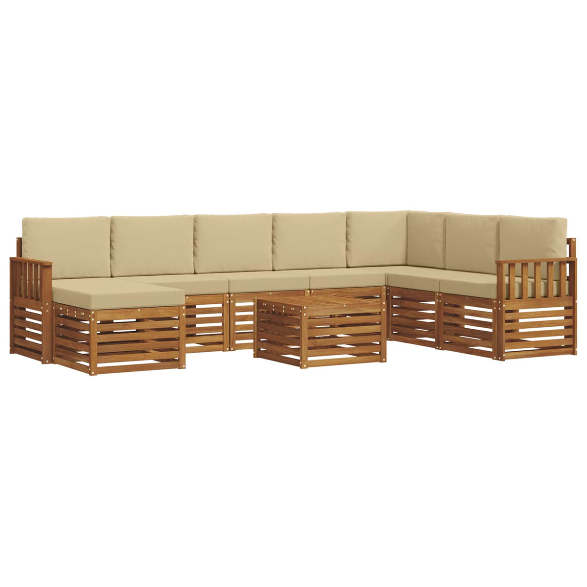 Set vanjskih sofa 9 kom. Prirodna i bež