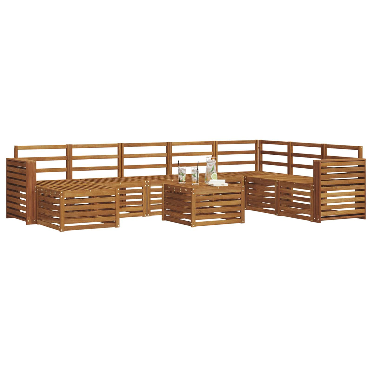Set vanjskih sofa 9 kom. Prirodna
