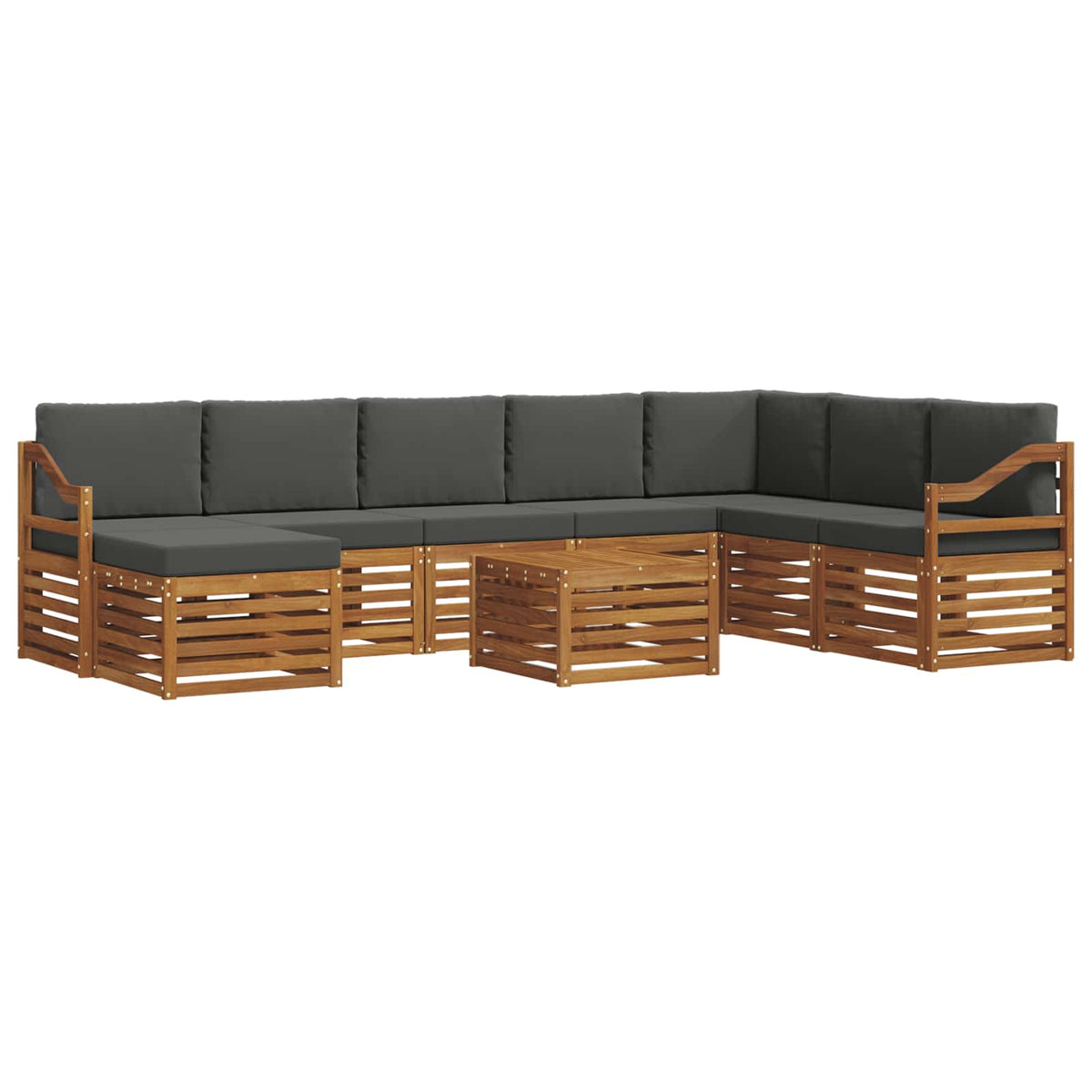 Set vanjskih sofa 9 kom. Prirodna i antracit