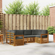 Set vanjskih sofa 6 kom. Prirodna i antracit Smeđa 245 x 128,5 x 73 cm