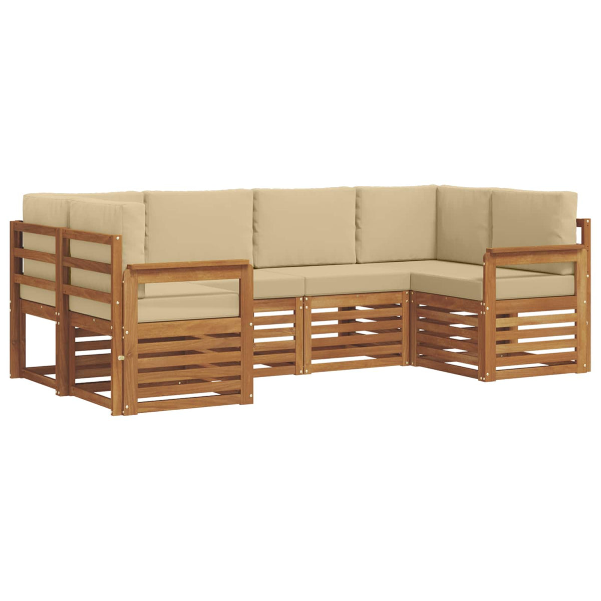 Set vanjskih sofa 6 kom. Prirodna Smeđa 245 x 128,5 x 73 cm