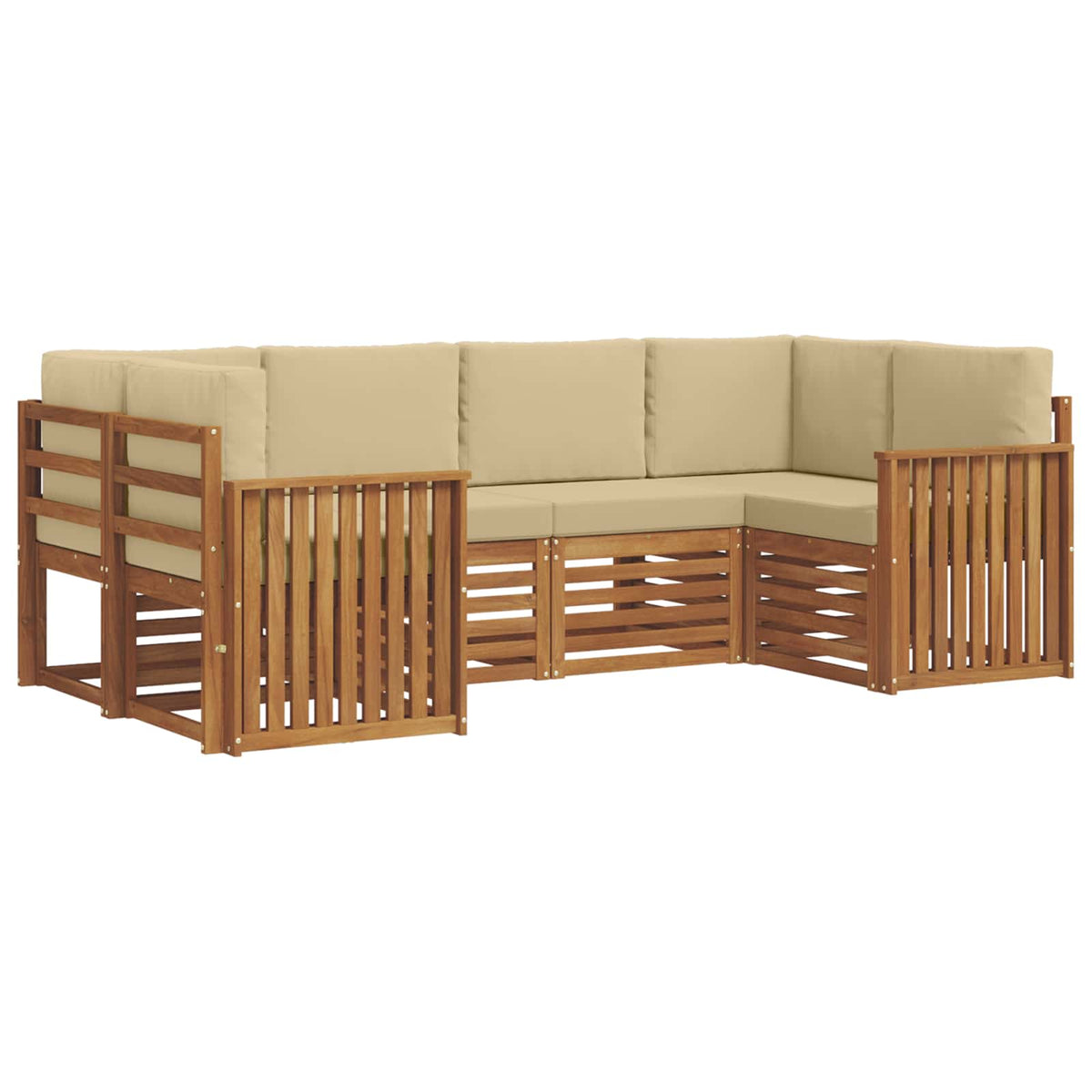 Sekcijska garnitura s jastukom 6 pcs Prirodna