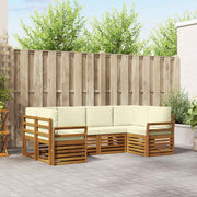 Set vanjskih sofa 6 kom. Prirodna i krem Smeđa 245 x 130,5 x 73 cm