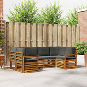Set vanjskih sofa 6 kom. Prirodna i antracit Smeđa 245 x 130,5 x 73 cm