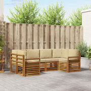 Set vanjskih sofa 6 kom. Prirodna Smeđa 245 x 130,5 x 73 cm