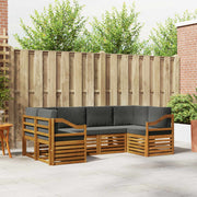 Set vanjskih sofa 6 kom. Prirodna i antracit Smeđa 245 x 126,5 x 73 cm