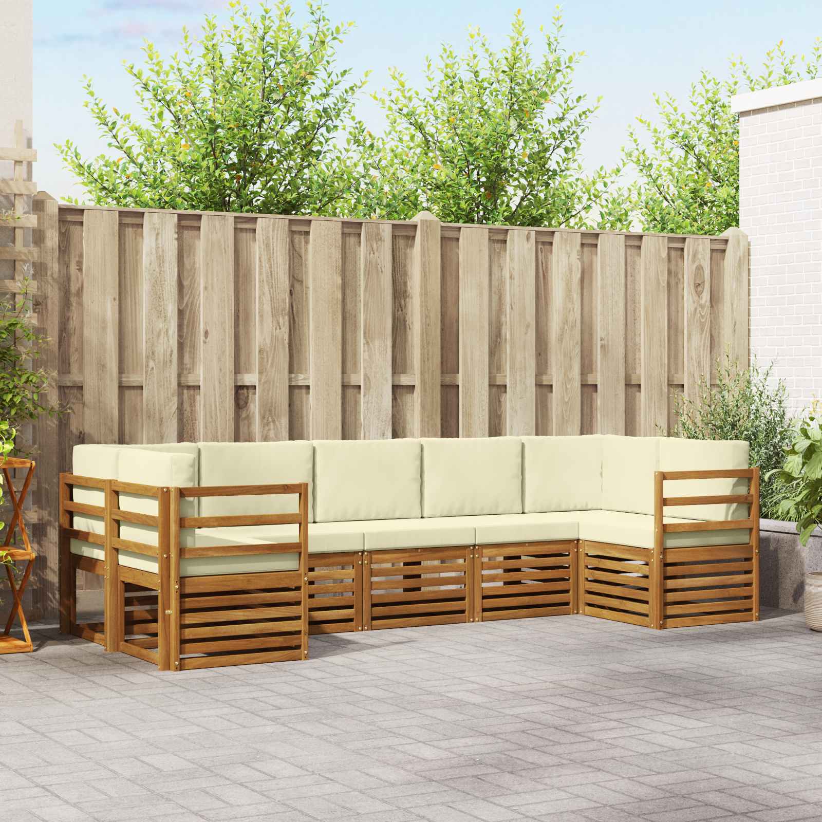 Set vanjskih sofa 7 pcs Prirodna i krem