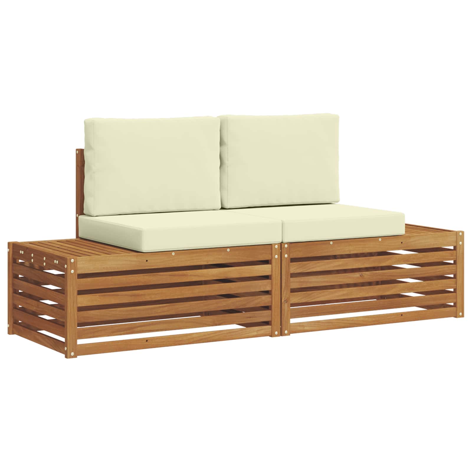 Set vanjskih sofa s jastukom 2 Komad Prirodna i krem