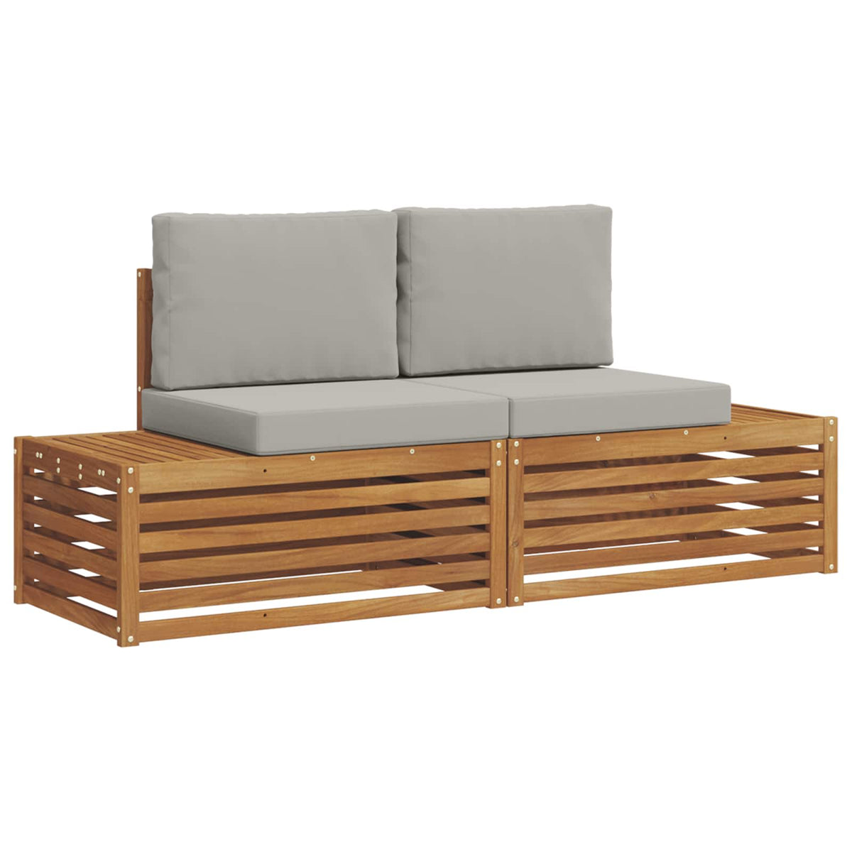 Set vanjskih sofa s jastukom 2 Komad Prirodna i svijetlo siva