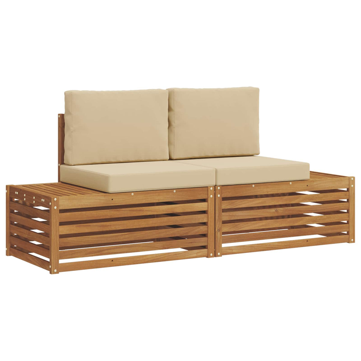 Set vanjskih sofa s jastukom 2 Komad Prirodna i bež
