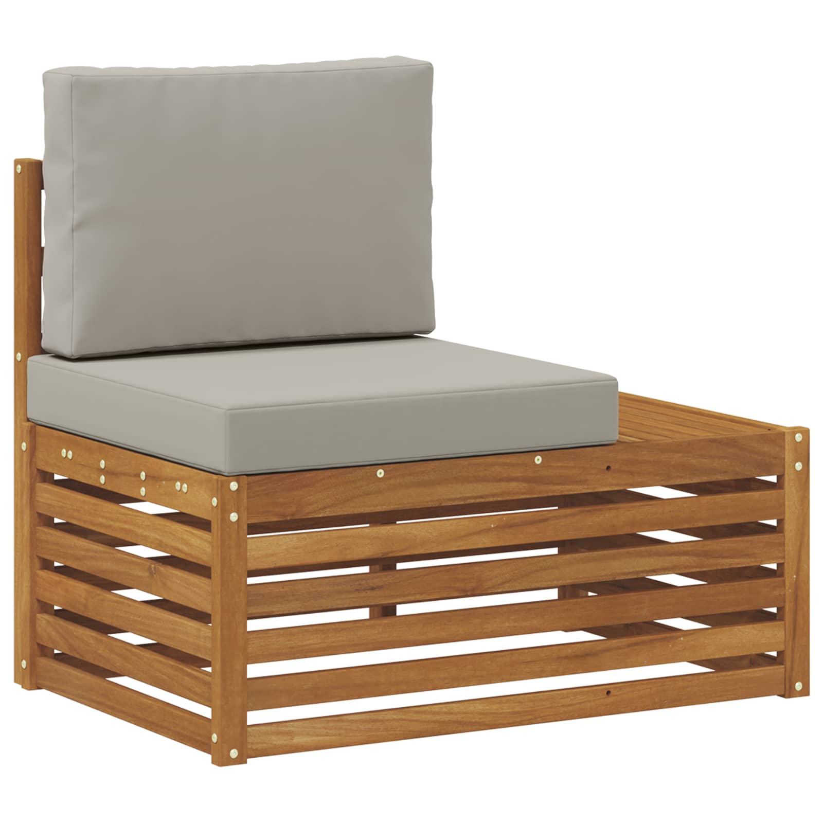 Set vanjskih sofa Prirodna i svijetlo siva 59 x 59 x 37 cm
