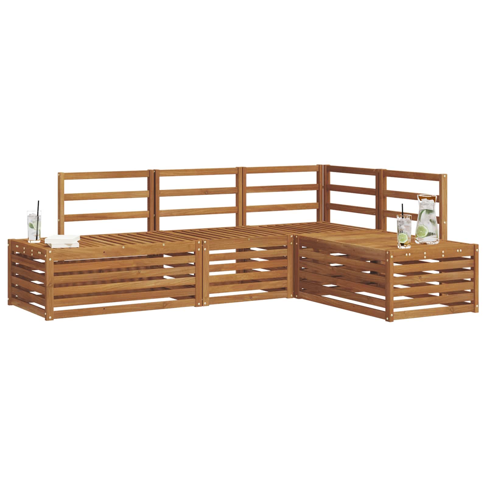 Set vanjskih sofa 4 Komad Prirodna Čvrsto drvo akacije