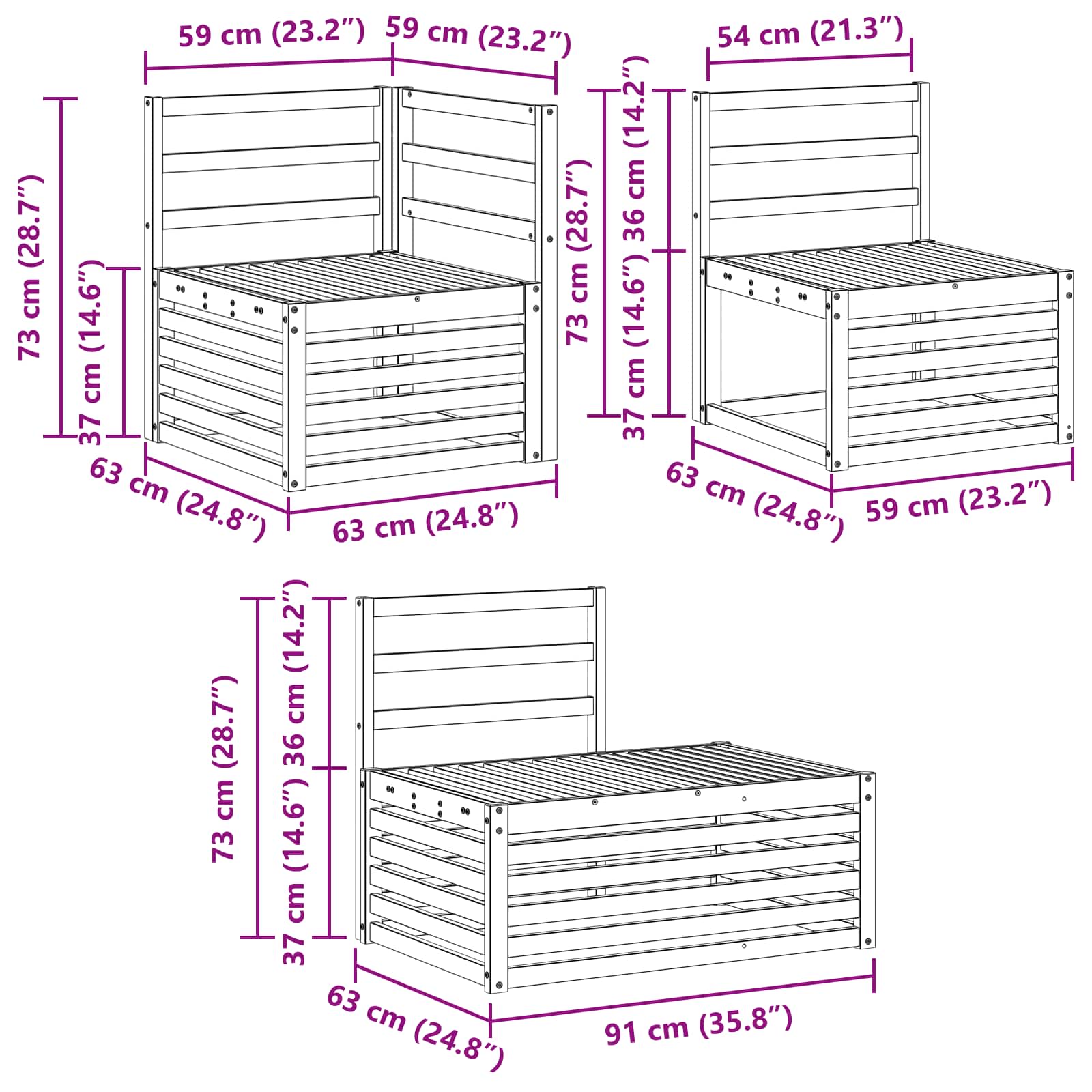 Set vanjskih sofa 4 Komad Prirodna Čvrsto drvo akacije