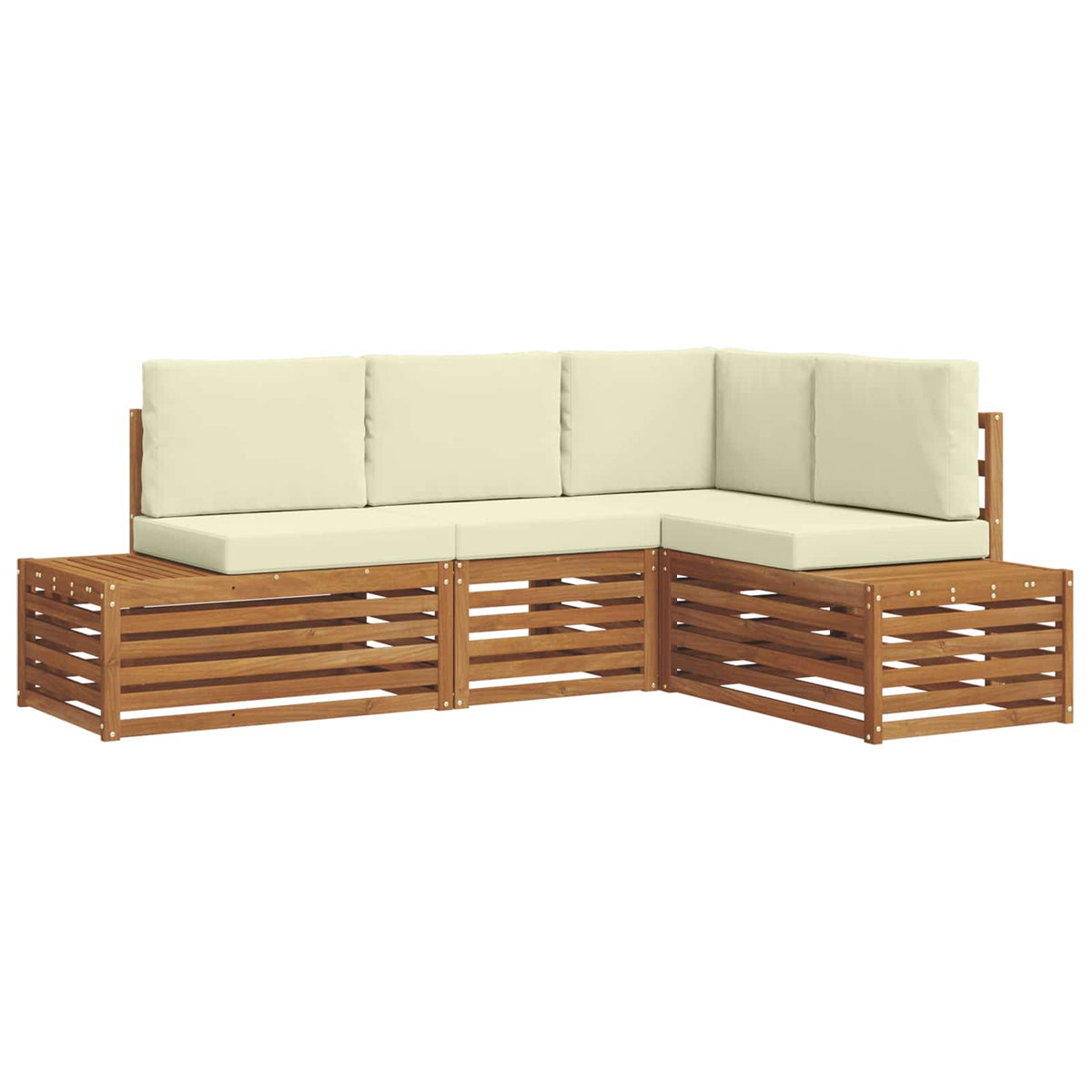 Set vanjskih sofa s jastukom 4 Komad Prirodna i krem