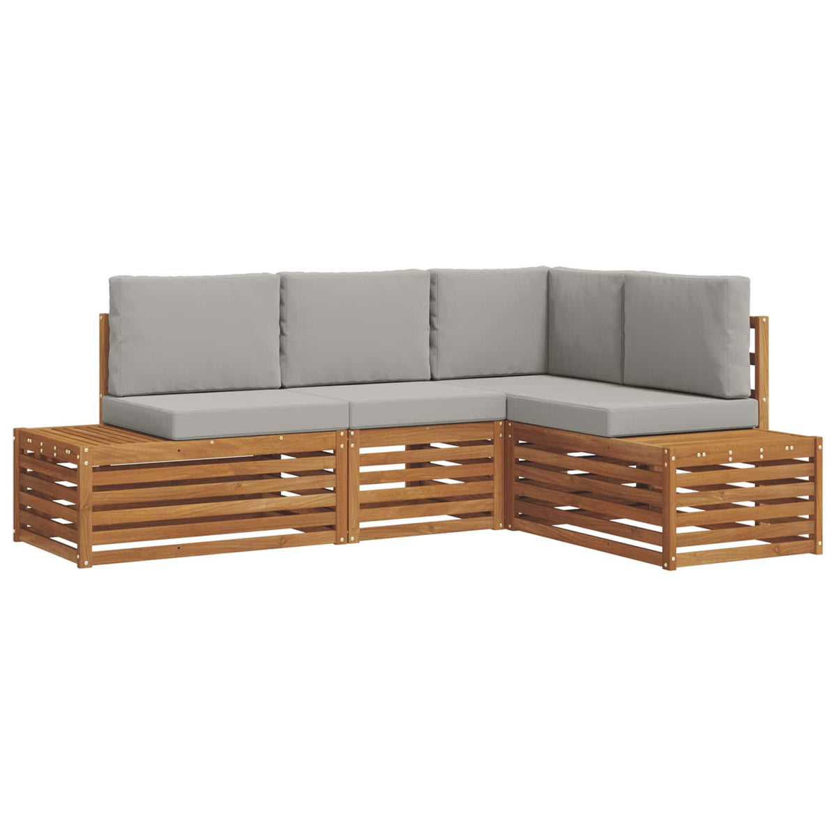 Set vanjskih sofa s jastukom 4 Komad Prirodna i svijetlo siva