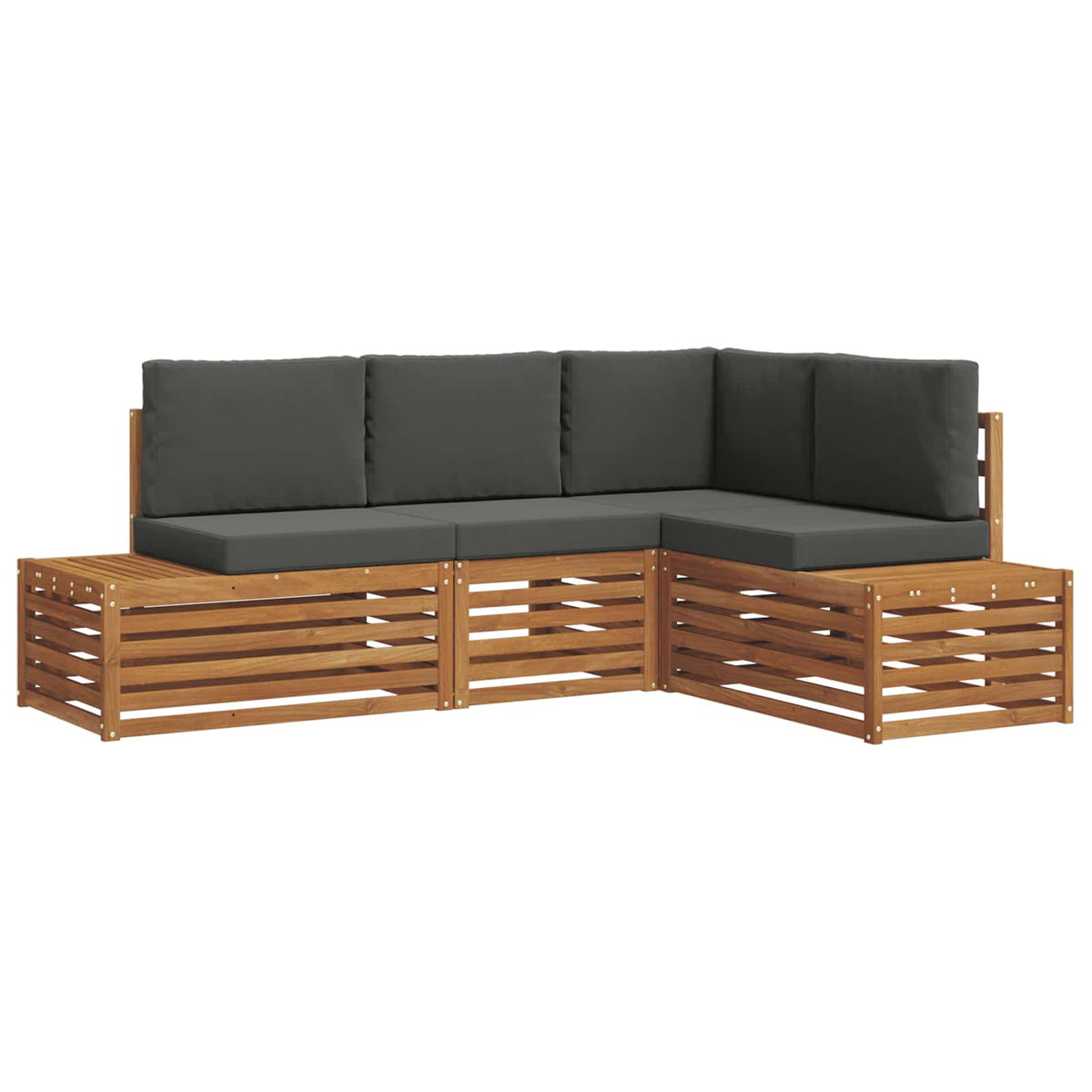 Set vanjskih sofa s jastukom 4 Komad Prirodna i antracit