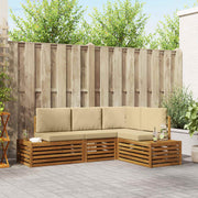 Set vanjskih sofa s jastukom 4 Komad Prirodna i bež