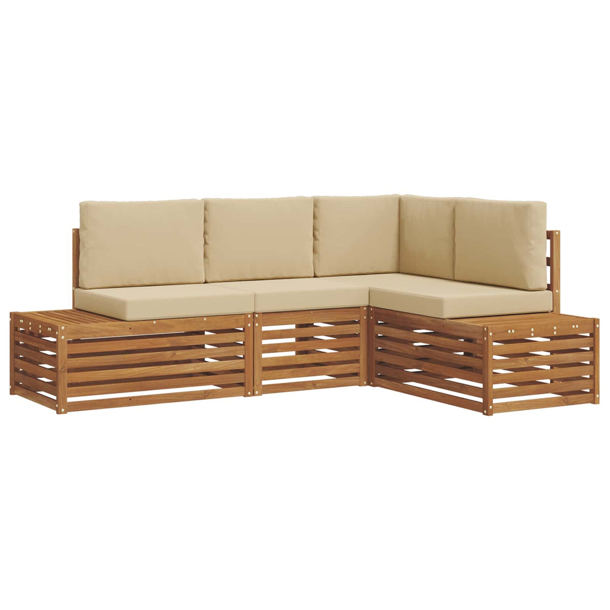 Set vanjskih sofa s jastukom 4 Komad Prirodna i bež