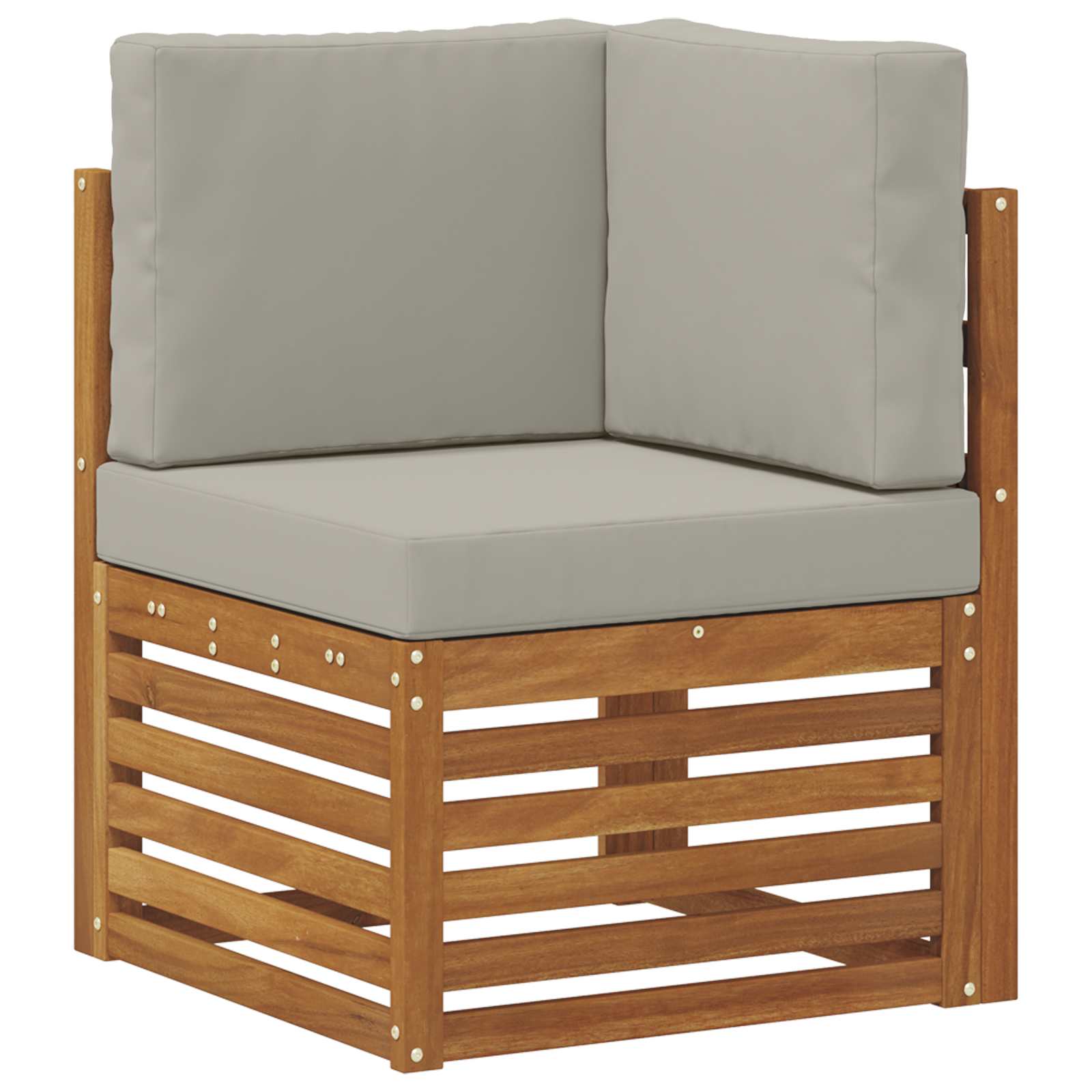 Set vanjskih sofa Prirodna i svijetlo siva 59 x 59 x 37 cm