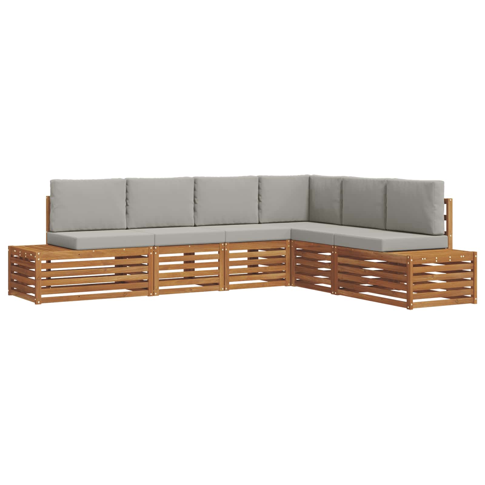 Set vanjskih sofa Prirodna i svijetlo siva 273 x 213,5 x 73 cm