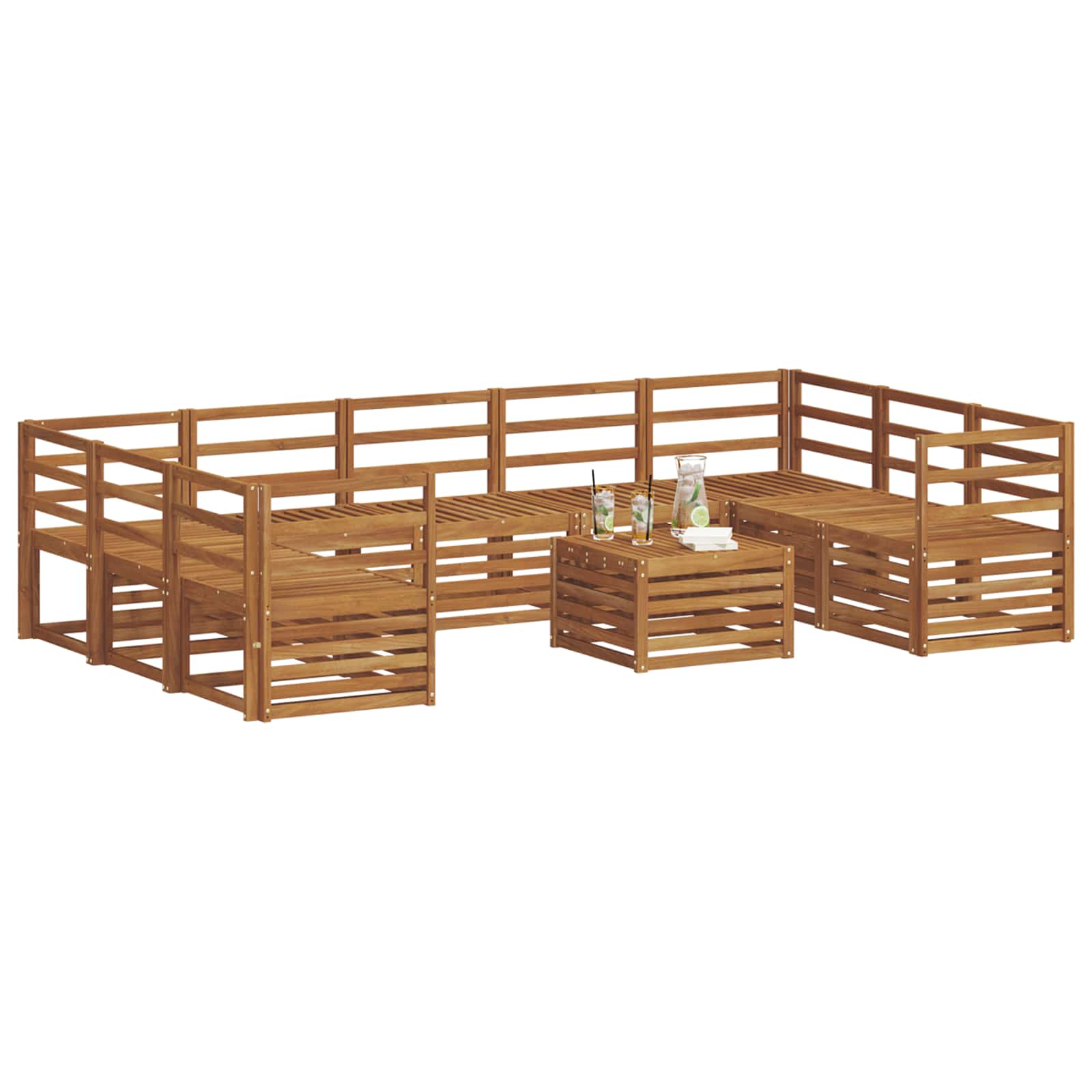 Set vanjskih sofa 10 kom. Prirodna