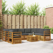 Set vanjskih sofa 10 kom. Prirodna i antracit