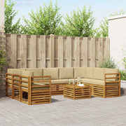 Set vanjskih sofa 10 kom. Prirodna i bež