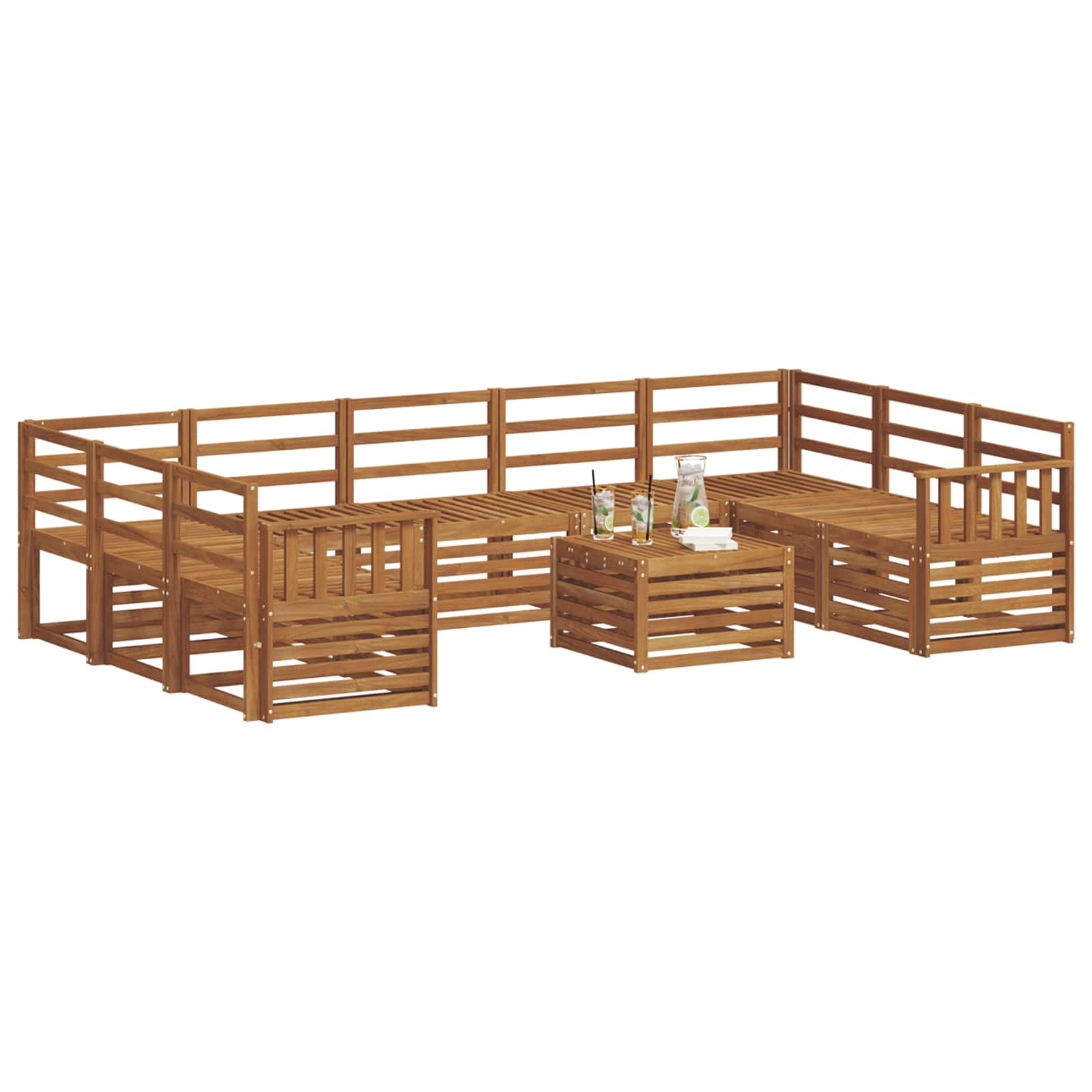 Set vanjskih sofa 10 kom. Prirodna