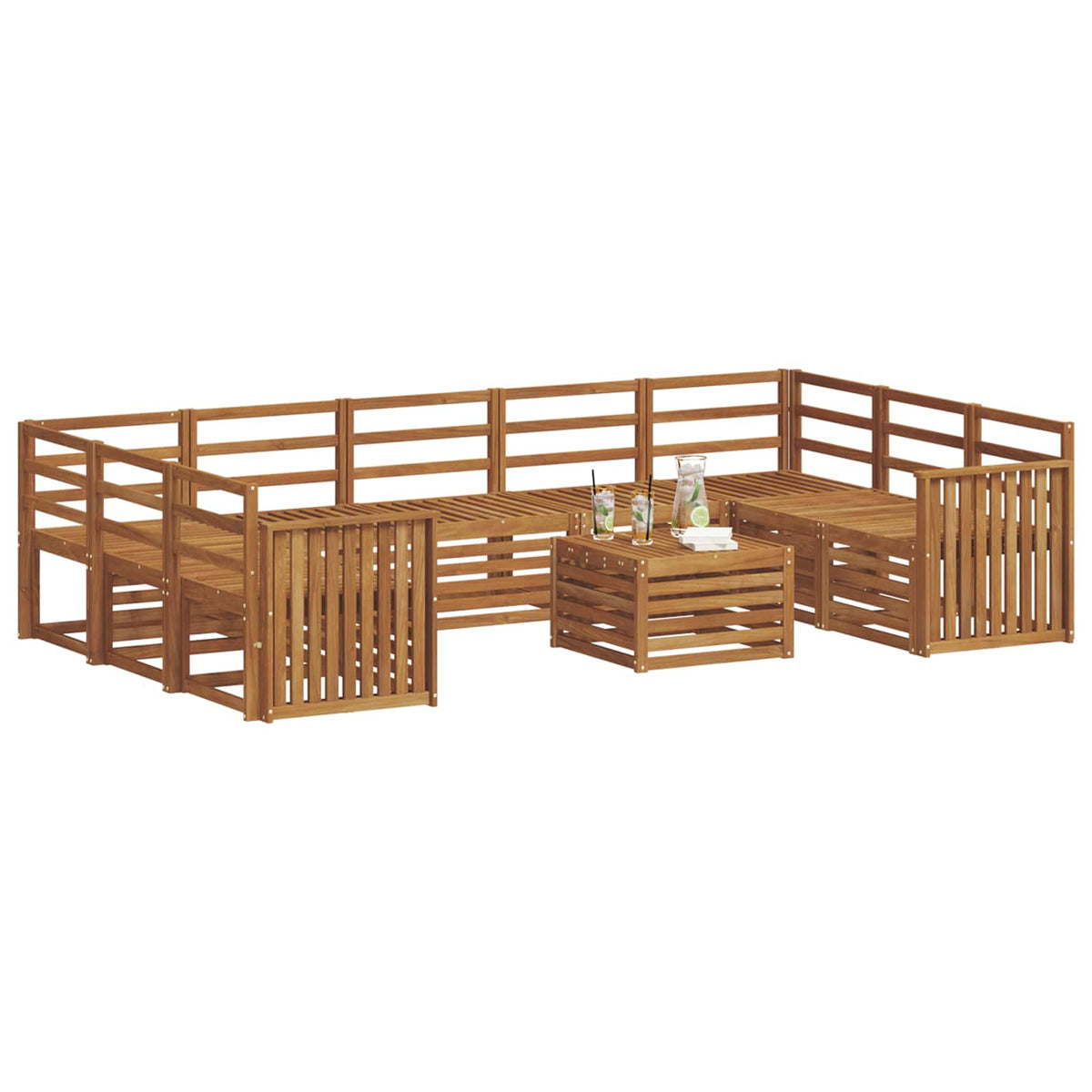 Set vanjskih sofa 10 kom. Prirodna